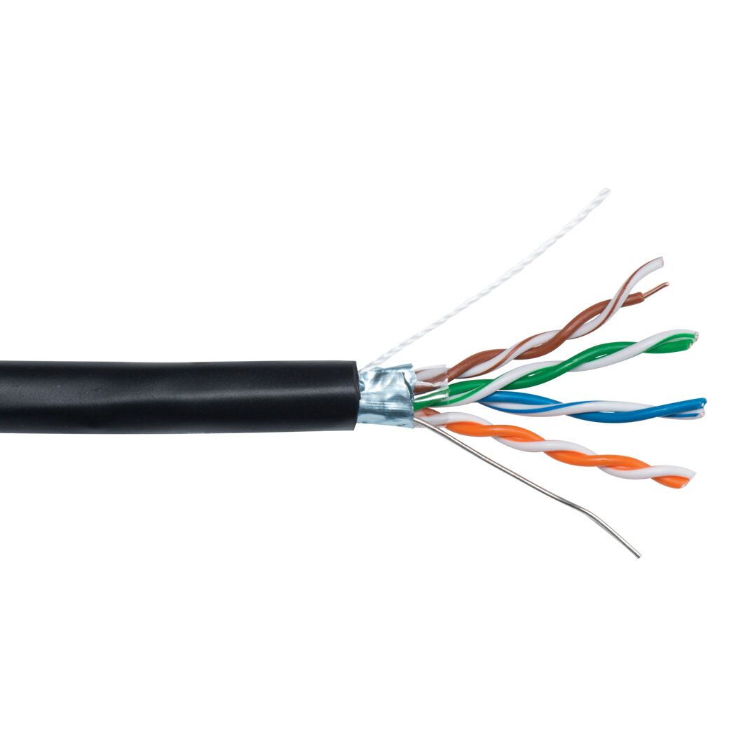 Витая пара F/UTP чер. кат 5e 4х2х0.48 AWG24 Standart PE OUT FTP 4x2x0,5 5е out/Cu. SkyNet