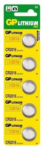 Батарейка литиевая CR 2016 GP 5xBL 3V CR2016-2C5
