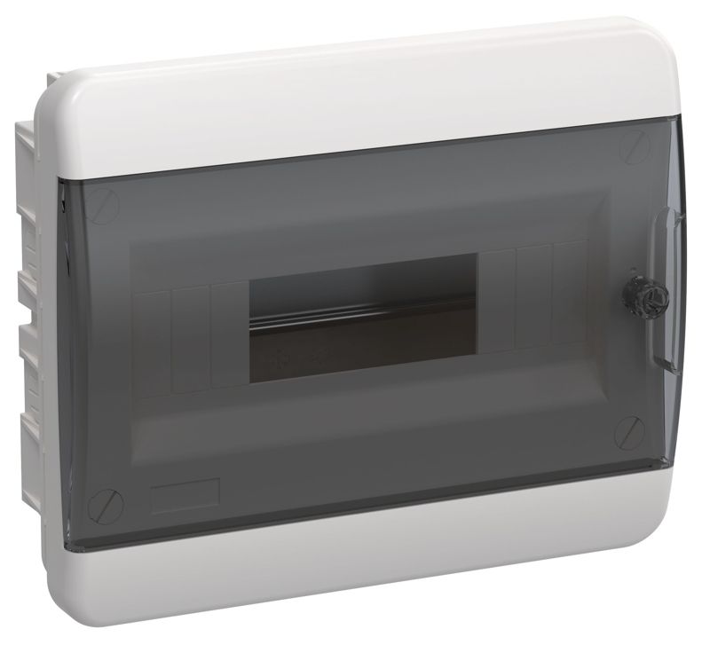 Корпус ЩРВ-П-12 TEKFOR IP41 черн. прозр. дверь пластик. IEK TF5-KP12-V-12-41-K01-K03