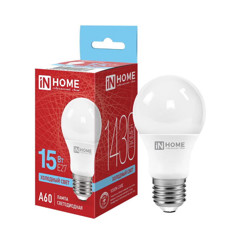 Лампа светодиодная LED-A60-VC 15Вт грушевидная 6500К холод. бел. E27 1430лм 230В IN HOME 46906120202