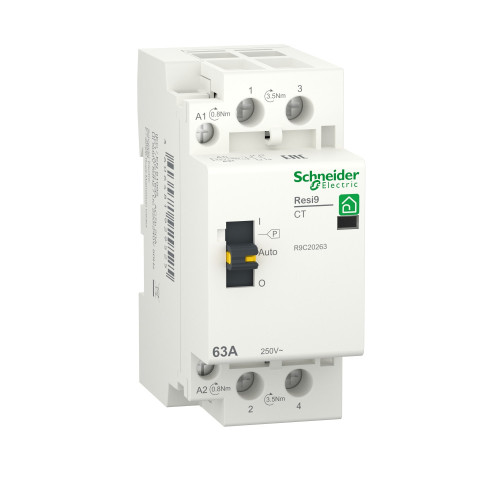 Контактор модульный RESI9 1P+N 63А 2НО 230/250В AC 50Гц SchE 