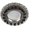 Cвет-к Ecola MR16 LD7009 искристый с подсветкой"Кристал" Черный/Хром 30*95