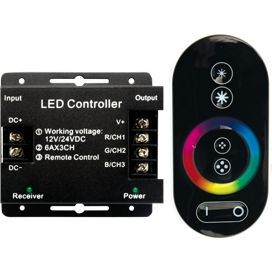 Контроллер RGB 12-24В 18А 216-432Вт Ecola RF18А пульт ДУ чёрный 