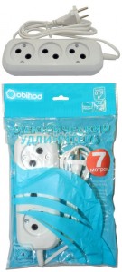 Jett (Obihod) сет. удлинитель ШВВП 3роз. 7м 6А белый РС-3 150-507