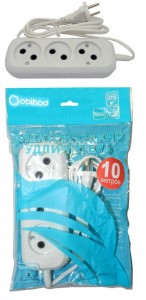 Jett (Obihod) сет. удлинитель ШВВП 3роз. 10м 6А белый РС-3 150-509
