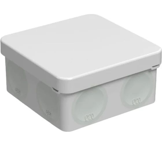 Коробка распределительная двухкомпонентная 80х80х40 8 вводов IP55 серый Gold Electric 
