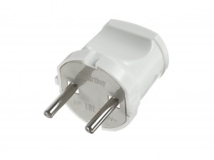 SmartBuy вилка 10А 250В (АБС-пластик, прямая, белая) 